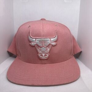 Mitchell & Ness NBA Chicago Bulls Cap Hat Light Pink Snap Back